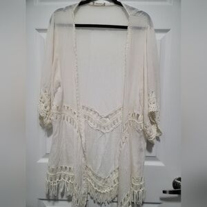 Janice Elegant Cream Cardigan  One Size